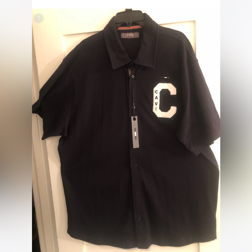 Men’s Cavi black button down shirt sleeve shirt